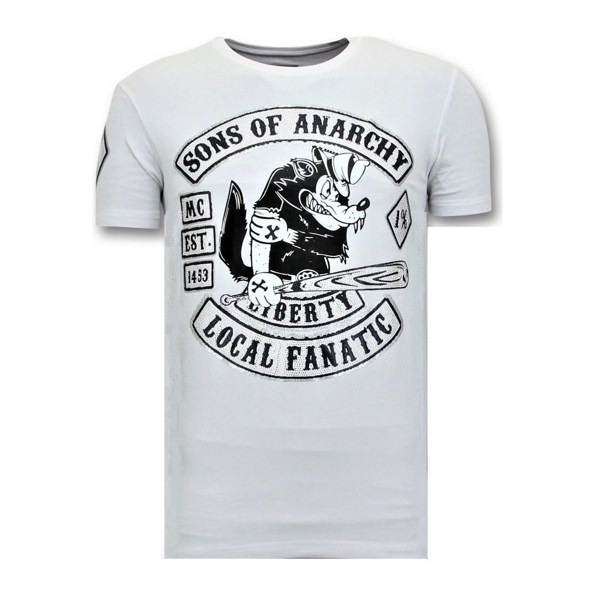 Textiel Heren T-shirts korte mouwen Local Fanatic Print Sons Of Anarchy MC Wit
