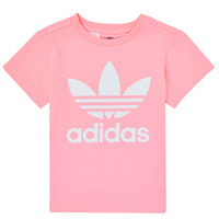 Textiel Meisjes T-shirts korte mouwen adidas Originals TREFOIL TEE Roze