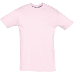 Textiel Heren T-shirts korte mouwen Sols REGENT COLORS MEN Roze