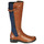 Schoenen Dames Hoge laarzen Caprice 25504-387 Cognac / Blauw