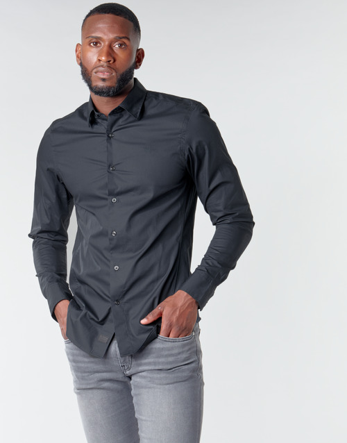 Textiel Heren Overhemden lange mouwen G-Star Raw DRESSED SUPER SLIM SHIRT LS Zwart