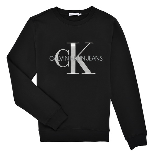 Textiel Kinderen Sweaters / Sweatshirts Calvin Klein Jeans MONOGRAM SWEAT Zwart