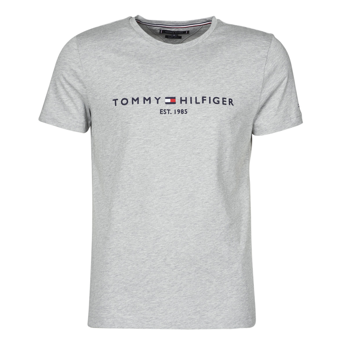Tommy Hilfiger - Logo T-shirt Grijs - L - Modern-fit