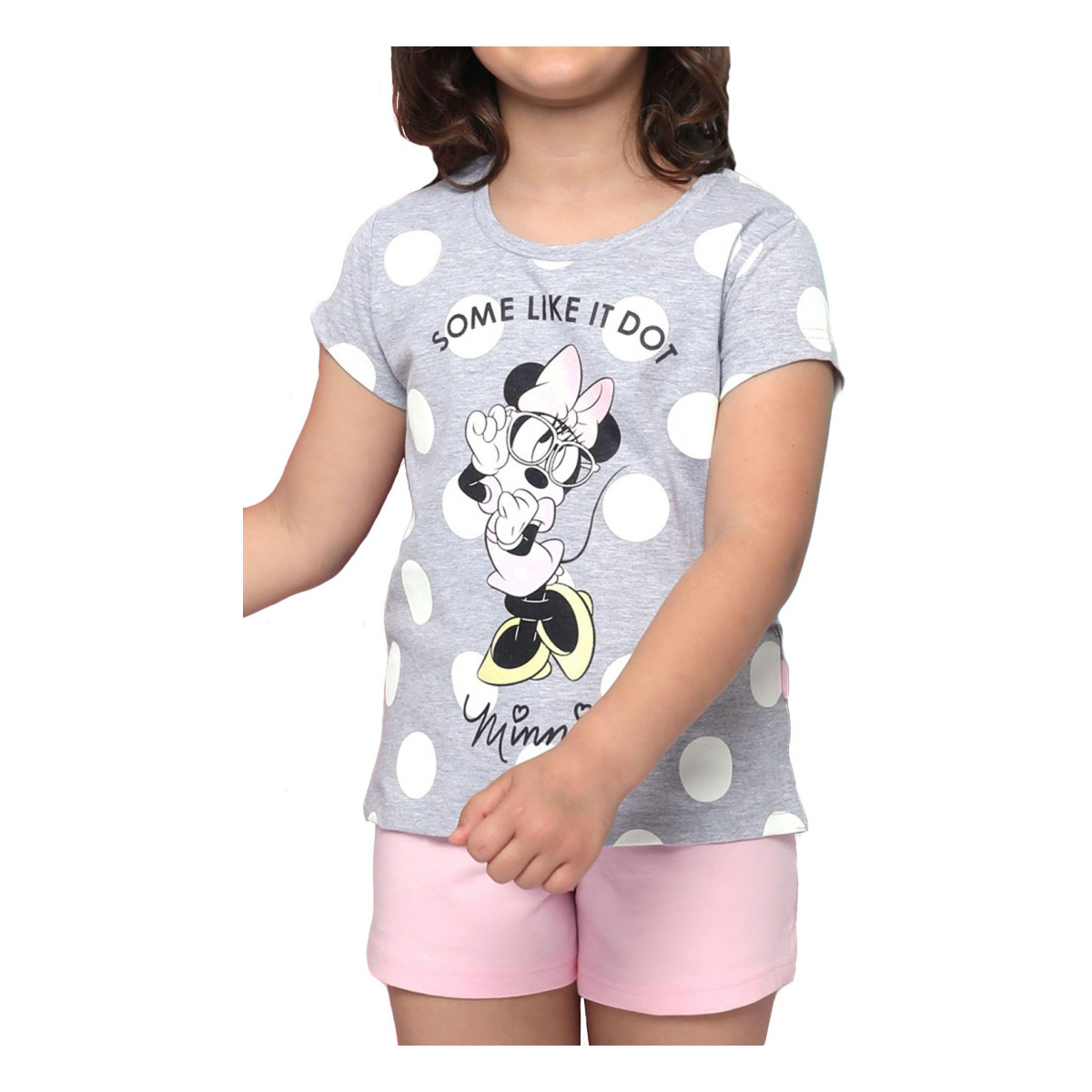 Textiel Meisjes Pyjama's / nachthemden Admas Pyjamashort t-shirt Minnie Dots Disney grijs Grijs
