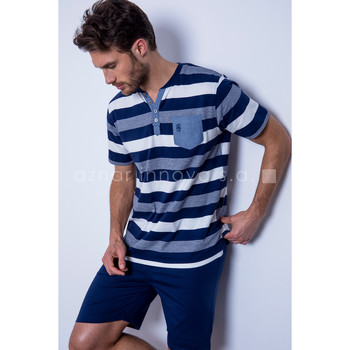 Admas Binnenkleding pyjamashort t-shirt Greece blauw Blauw