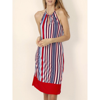 Textiel Dames Korte jurken Admas Zomer halterjurk Elegant Stripes rood Rood