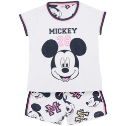 Textiel Meisjes Pyjama's / nachthemden Admas Pyjamashort t-shirt Mickey 28 Disney wit Wit
