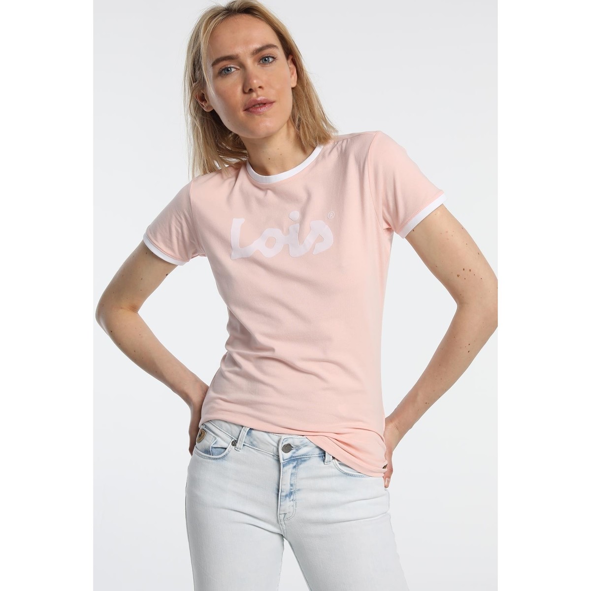 Textiel Dames T-shirts korte mouwen Lois T Shirt Rose 420472094 Roze
