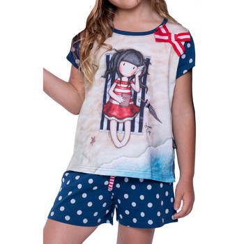 Textiel Meisjes Pyjama's / nachthemden Admas Pyjamashort t-shirt Summer Days Santoro navy Blauw Marine