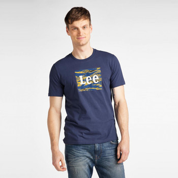 Textiel Heren T-shirts korte mouwen Lee T-shirt  Camo Package Dark Navy bleu marine/jaune/blanc