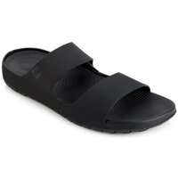 Schoenen Heren Leren slippers FitFlop LIDO TM DOUBLE SLIDE SANDALS IN NEOPRENE BLACK Zwart