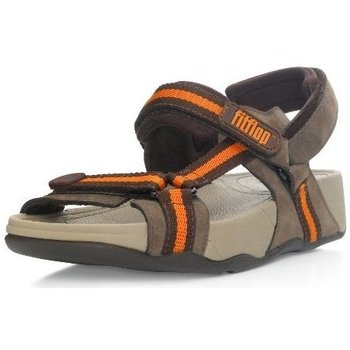Schoenen Kinderen Sandalen / Open schoenen FitFlop Hyker TM boy chocolate/orange (leather) Zwart