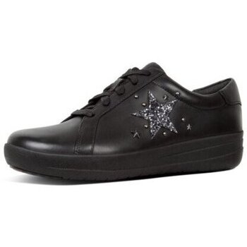 Schoenen Dames Lage sneakers FitFlop NEW TENNIS SNEAKER STAR APPLIQUE BLACK Zwart