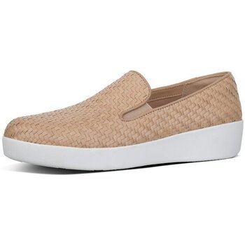 Mocassins FitFlop SUPERSKATE TM LOAFERS WOVEN LEATHER NUDE