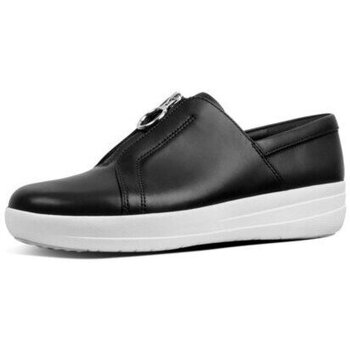 Schoenen Dames Lage sneakers FitFlop NEW ZIP SNEAKER LEATHER BLACK Zwart