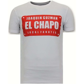Textiel Heren T-shirts korte mouwen Local Fanatic Luxe Joaquin Guzman El Chapo Wit