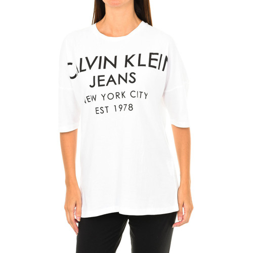 Textiel Dames T-shirts korte mouwen Calvin Klein Jeans J20J204632-112 Wit