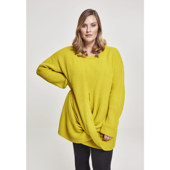 Textiel Dames Sweaters / Sweatshirts Urban Classics Sweatshirt femme grandes tailles Urban Classic wrapped Geel