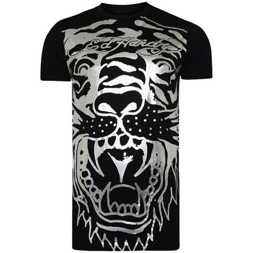 Textiel Heren T-shirts korte mouwen Ed Hardy Big-tiger t-shirt Zwart