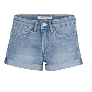 Textiel Meisjes Korte broeken / Bermuda's Calvin Klein Jeans SLIM SHORT ESS Blauw