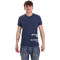 Textiel Heren T-shirts korte mouwen Gaudi 011BU64071 Blauw
