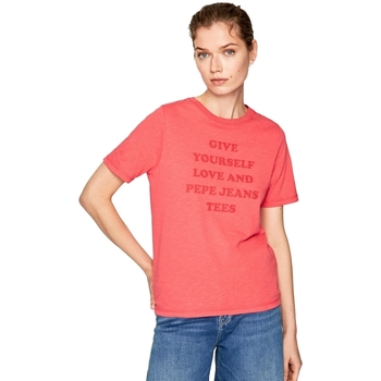 Textiel Dames T-shirts korte mouwen Pepe jeans PL504463 Rood