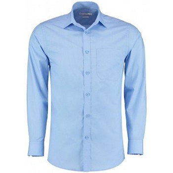 Textiel Heren Overhemden lange mouwen Kustom Kit K142 Blauw