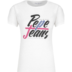 Textiel Dames T-shirts korte mouwen Pepe jeans PL503967 Wit