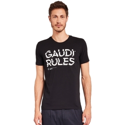 Textiel Heren T-shirts korte mouwen Gaudi 921FU64001 Zwart
