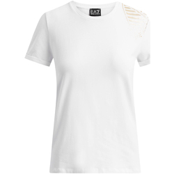 Textiel Dames T-shirts korte mouwen Ea7 Emporio Armani 6GTT07 TJ12Z Wit