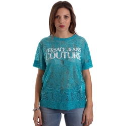 Textiel Dames T-shirts korte mouwen Versace B2HVB70804748207 Blauw