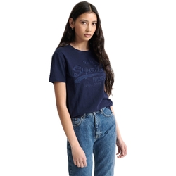 Textiel Dames T-shirts korte mouwen Superdry W1010028A Blauw