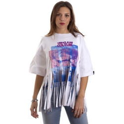Textiel Dames T-shirts korte mouwen Versace B2HVB7V730384003 Wit