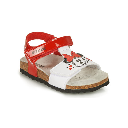 Schoenen Meisjes Sandalen / Open schoenen Geox SANDAL CHALKI GIRL Rood / Wit
