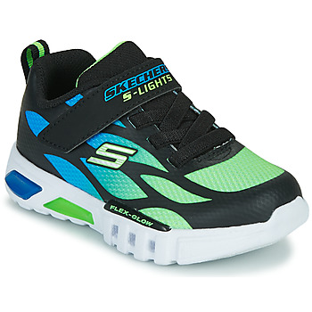 Schoenen Jongens Lage sneakers Skechers FLEX-GLOW Zwart / Blauw / Groen