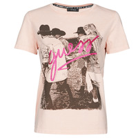 Textiel Dames T-shirts korte mouwen Guess SS CN PAULA TEE Roze