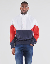 Textiel Heren Wind jackets Tommy Jeans TJM LIGHTWEIGHT POPOVER JACKET Wit / Rood / Marine