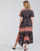 Textiel Dames Lange jurken Derhy SUEDE Zwart / Multicolour