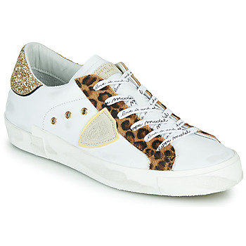 Philippe Model Low Sneakers with Animalier and Glitter Detail online kopen