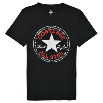 Textiel Jongens T-shirts korte mouwen Converse CORE CHUCK PATCH TEE Zwart