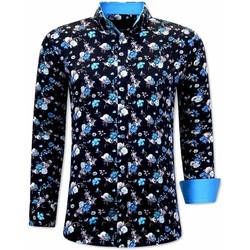 Textiel Heren Overhemden lange mouwen Tony Backer  Zwart, Blauw