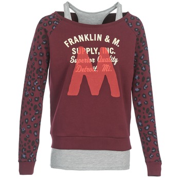 Textiel Dames Sweaters / Sweatshirts Franklin & Marshall MANTECO Bordeau / Grijs
