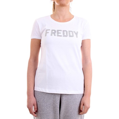 Textiel Dames T-shirts korte mouwen Freddy S1WCLT1 Wit