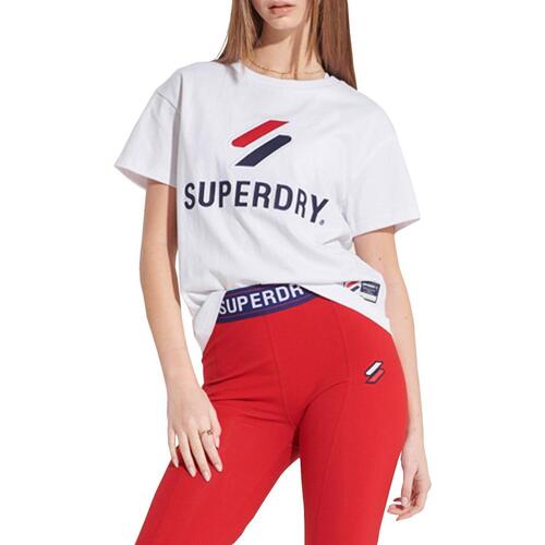 Textiel Dames T-shirts & Polo’s Superdry  Wit