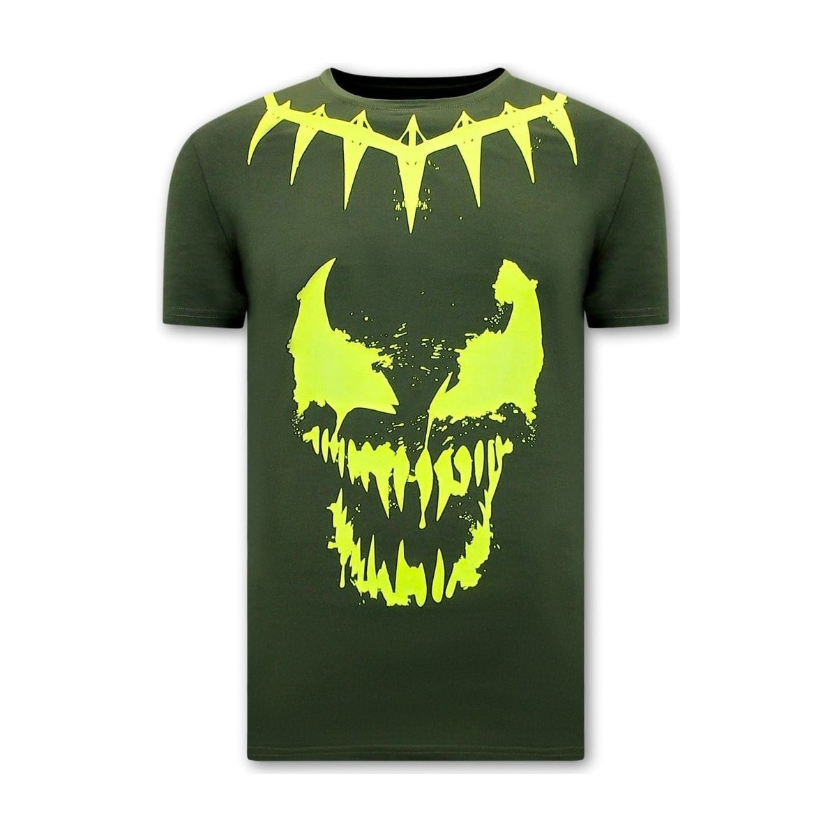 Textiel Heren T-shirts korte mouwen Local Fanatic Print Venom Face Neon Groen