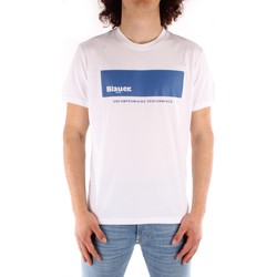 Textiel Heren T-shirts korte mouwen Blauer 21SBLUH02132 WHITE