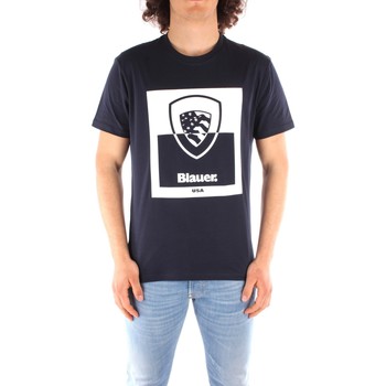 Textiel Heren T-shirts korte mouwen Blauer 21SBLUH02131 Blauw