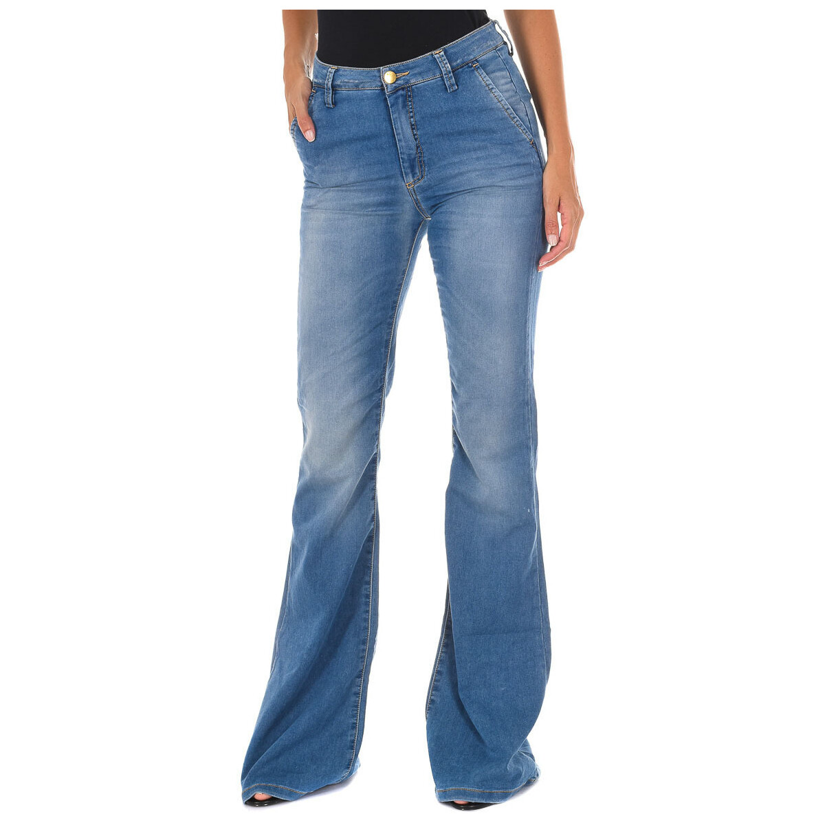 Textiel Dames Broeken / Pantalons Met 70DBF0273-D828 Blauw