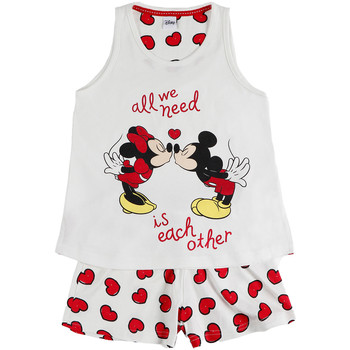 Textiel Meisjes Pyjama's / nachthemden Admas Korte meisjespyjama tanktop Love Mouse Disney ivoor Geel