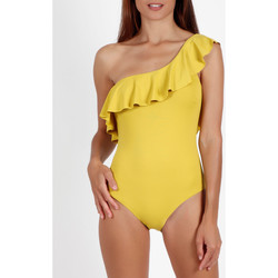 Textiel Dames Badpak Admas 1-delig zwempak met ruches geel Geel